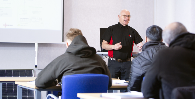 NICEIC trainng tutor delivering a course