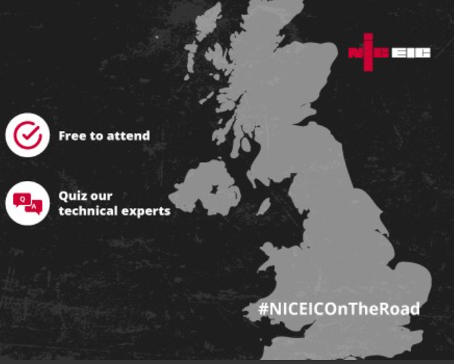 Ask NICEIC On The Road with UK map