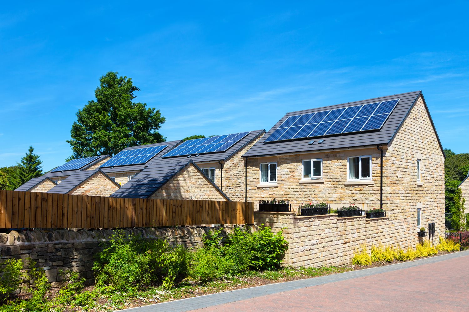 Solar panels on a home