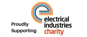 A banner in support of electrical industries charity.