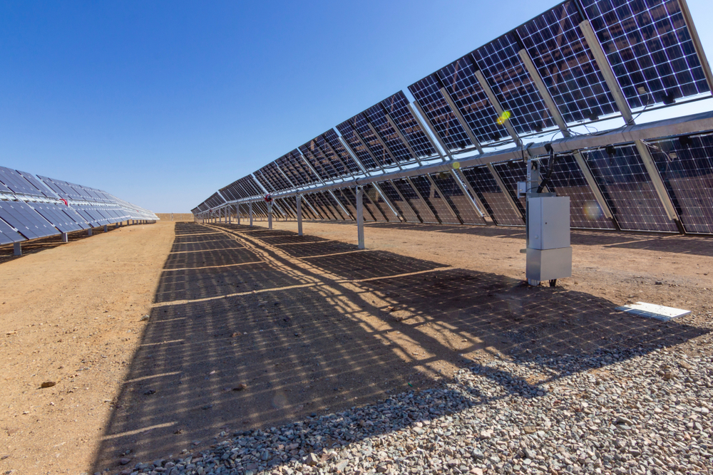 Row of solar panels